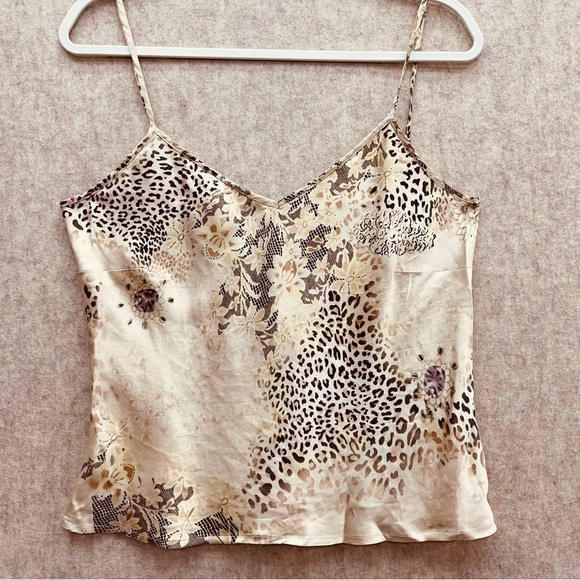 Camisole 100% Silk Leopard Print, Large - Picture 2 of 6